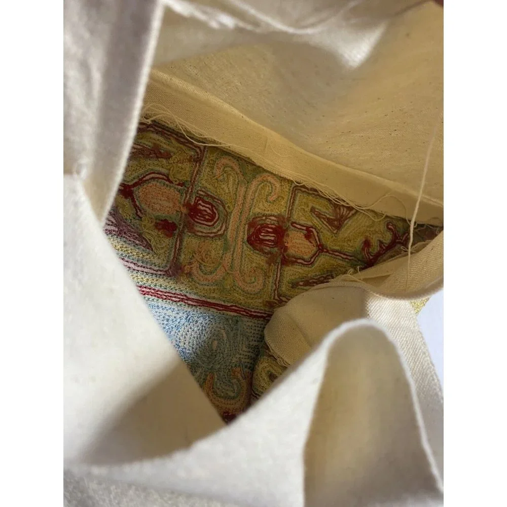 Vintage Raised Hand Embroidered Sham Pillow Cover Beautiful Red Gold Blue Luxury